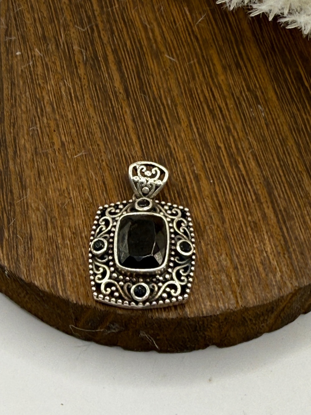 Pendant 925 Black Onyx Vintage Art deco